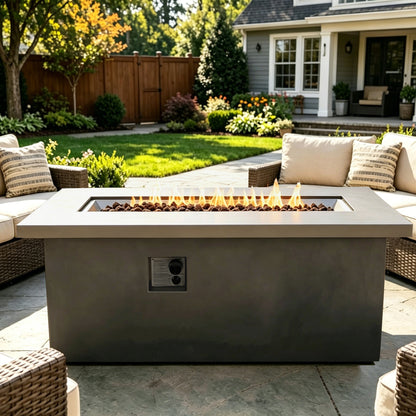 60 inch Dark Grey Rectangular Propane Fire Pit Table