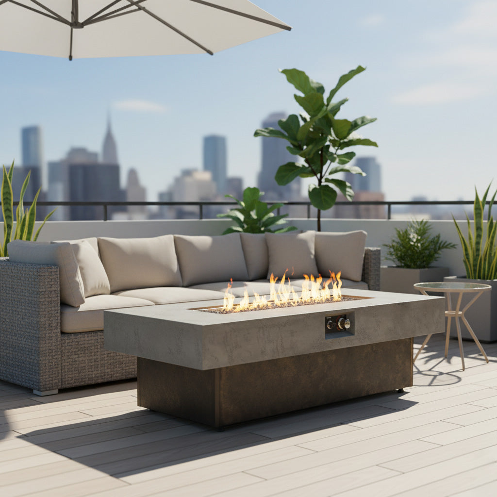 Adjustable-Height Tabletop Propane Fire Pits - 50,000 BTU