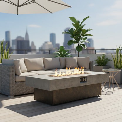 Adjustable-Height Tabletop Propane Fire Pits - 50,000 BTU