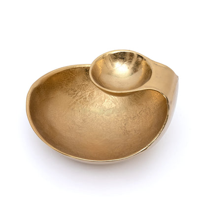 Gold Brass Tiered Chip &amp; Dip Serving Set