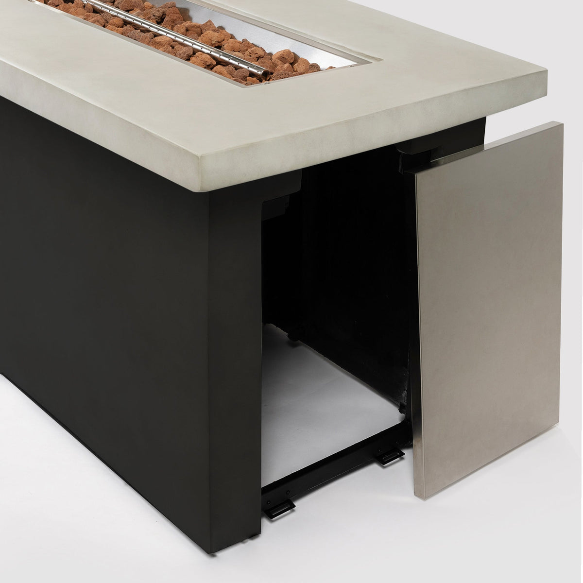 60 inch Dark Grey Rectangular Propane Fire Pit Table