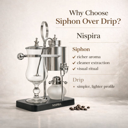 Nispira Vintage Belgian Syphon Coffee Maker – Silver