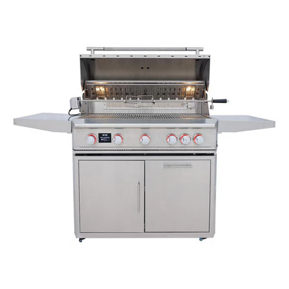 Blaze LTE PRO 40-Inch Freestanding Gas Grill with Stainless Steel Cart, Digital Temperature Screen & Rotisserie