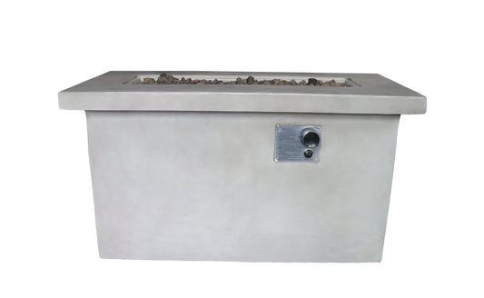 Reinforced Concrete 24 Inch Propane & Natural Gas Outdoor Fire Pit Table - 50,000 BTU