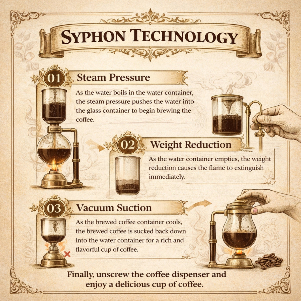 Nispira Vintage Belgian Syphon Coffee Maker – Gold