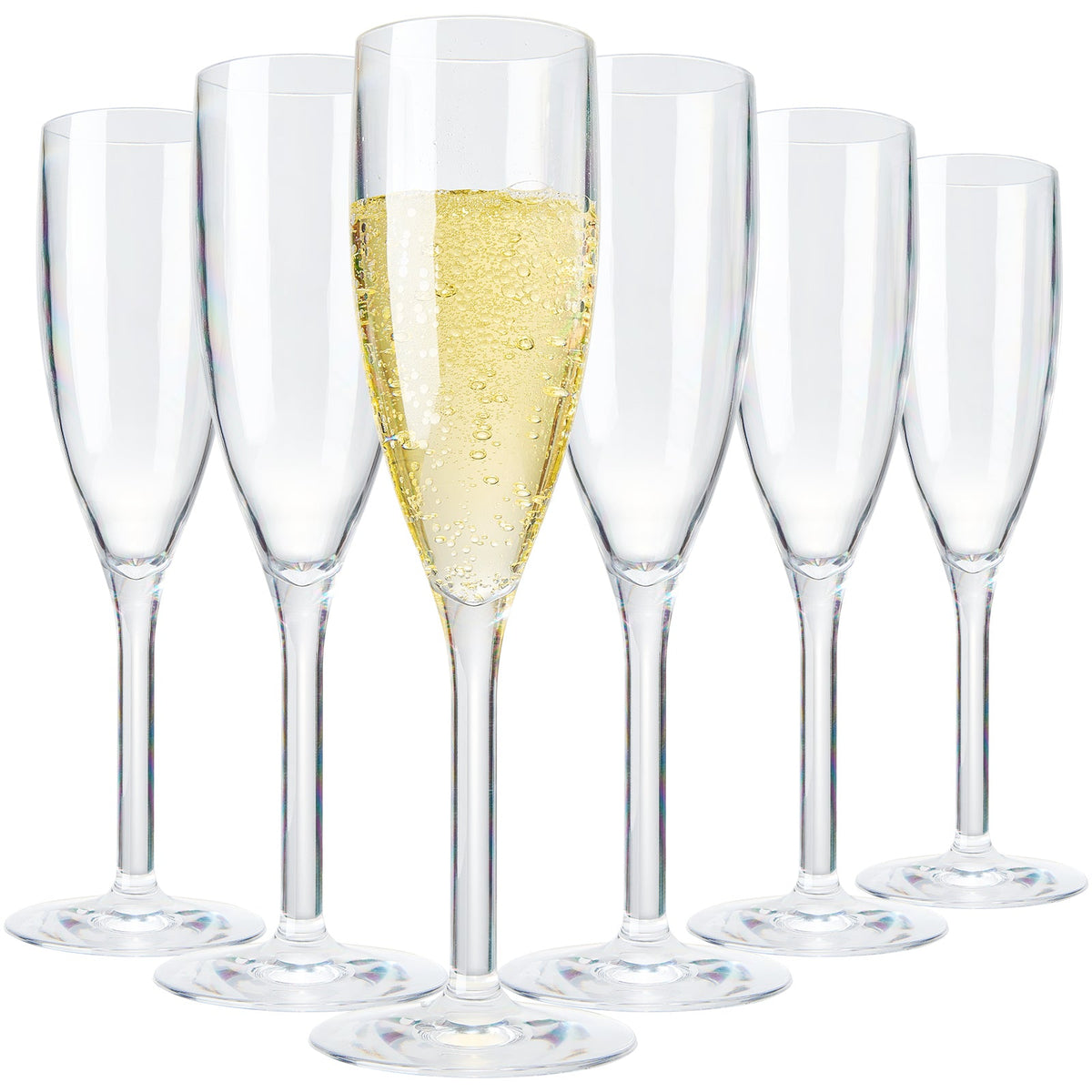 Barcelona Acrylic Champagne Flute Glassware – Set of 6