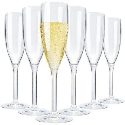 Barcelona Acrylic Champagne Flute Glassware – Set of 6