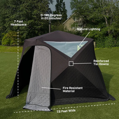 6-Person Portable Outdoor Wood-Burning Sauna – Deluxe Package