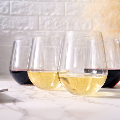 Barcelona Acrylic Stemless Wine Glassware, Set of 6 - Lavista Moderna