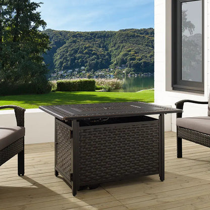 Albany 44" Woven Aluminum Convertible Gas Fire Pit Table – 45,000 BTU