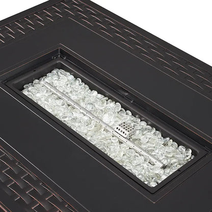 Albany 44" Woven Aluminum Convertible Gas Fire Pit Table – 45,000 BTU