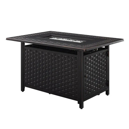Albany 44" Woven Aluminum Convertible Gas Fire Pit Table – 45,000 BTU