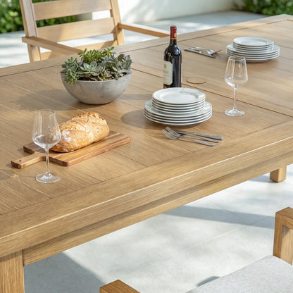 Alcudia Rectangular Patio Dining Table with 6 Classic Stationary Armchairs