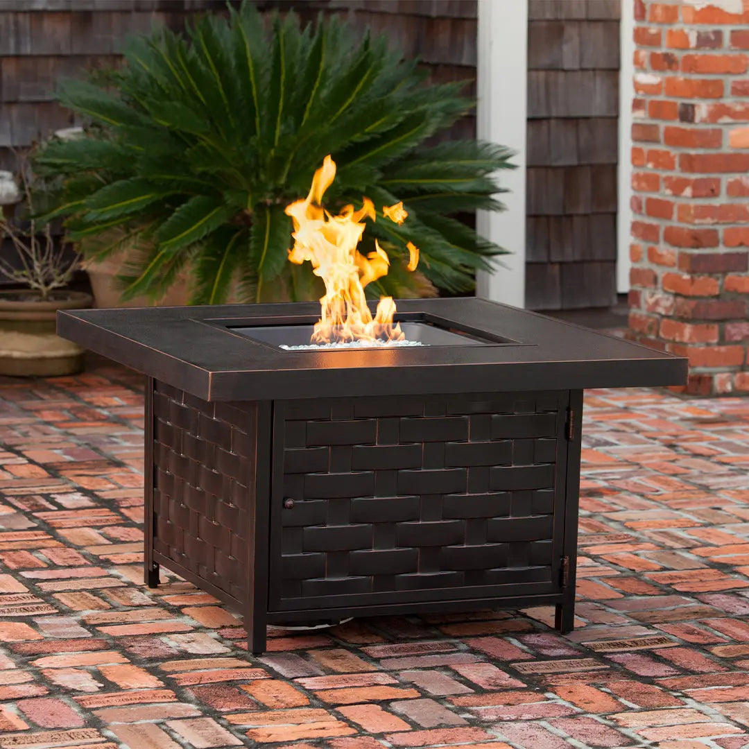 Armstrong 42" Square Cast-Aluminum Propane Fire Pit Table – 55,000 BTU