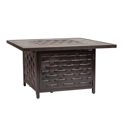 Armstrong 42" Square Cast-Aluminum Propane Fire Pit Table – 55,000 BTU