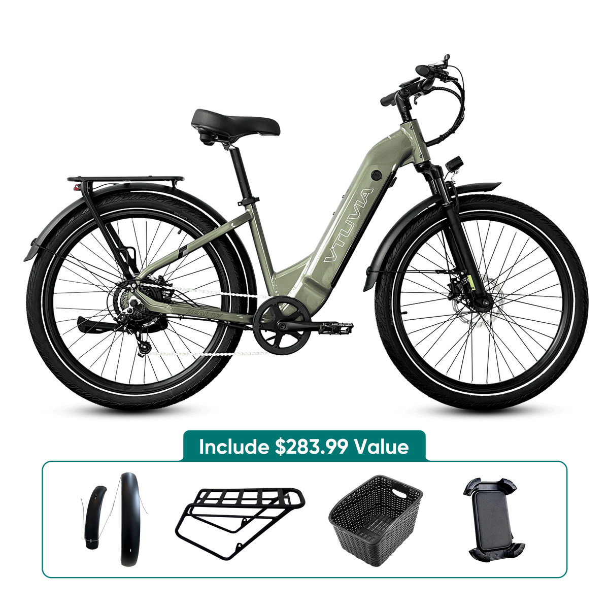 VTUVIA Zeal LT7 500W Torque-Sensor Commuter Electric Bike