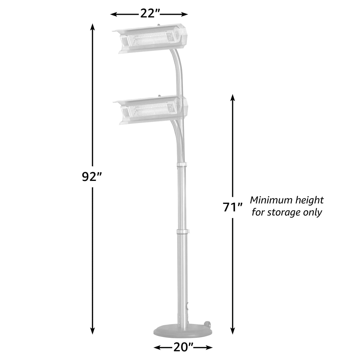 1500W Telescoping Offset Pole Infrared Patio Heater