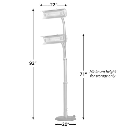 1500W Telescoping Offset Pole Infrared Patio Heater