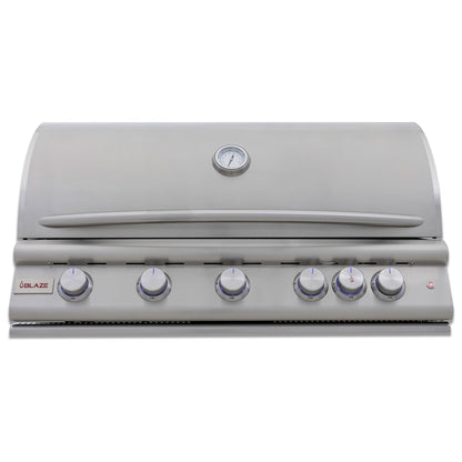 Blaze LTE+ 40-Inch 5-Burner Built-In Gas Grill with Lift-Assist Hood & Rear Infrared Burner