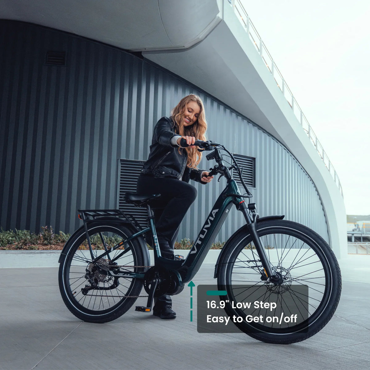 VTUVIA CMB 8-Speed 500W Mid-Drive Step-Through Electric Commuter Bike