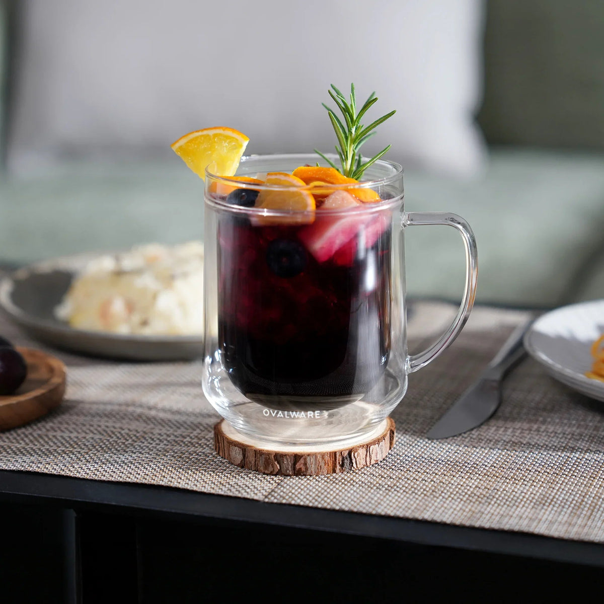 17 oz Double-Wall Borosilicate Glass Mugs – Set of 2