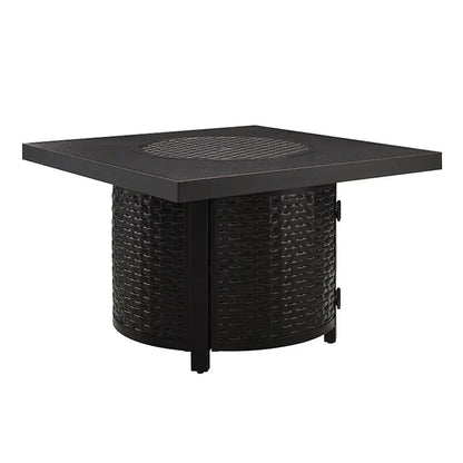 Dalton 40" Square Woven Aluminum Convertible Gas Fire Pit Table – 55,000 BTU