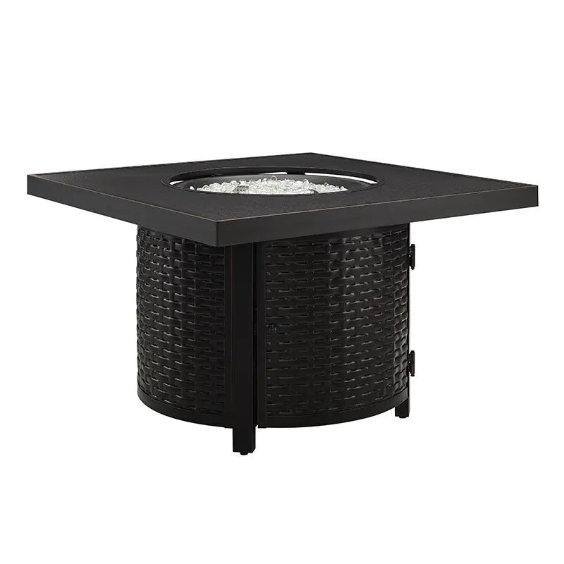 Dalton 40" Square Woven Aluminum Convertible Gas Fire Pit Table – 55,000 BTU