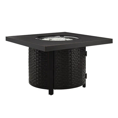 Dalton 40" Square Woven Aluminum Convertible Gas Fire Pit Table – 55,000 BTU