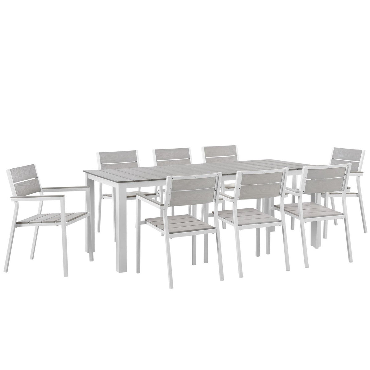 Modway Maine 9-Piece Outdoor Patio Dining Set – Seats 8