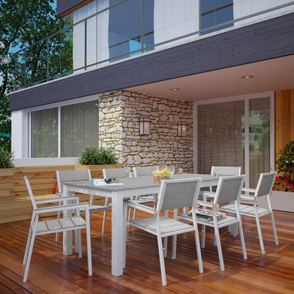 Modway Maine 9-Piece Outdoor Patio Dining Set – Seats 8
