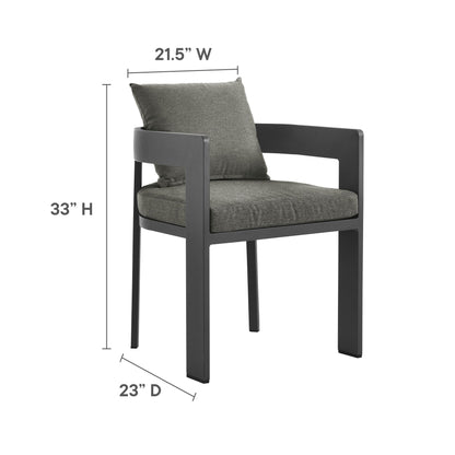 Modway Tahoe 5-Piece Outdoor Aluminum Dining Set – 59" Round Table