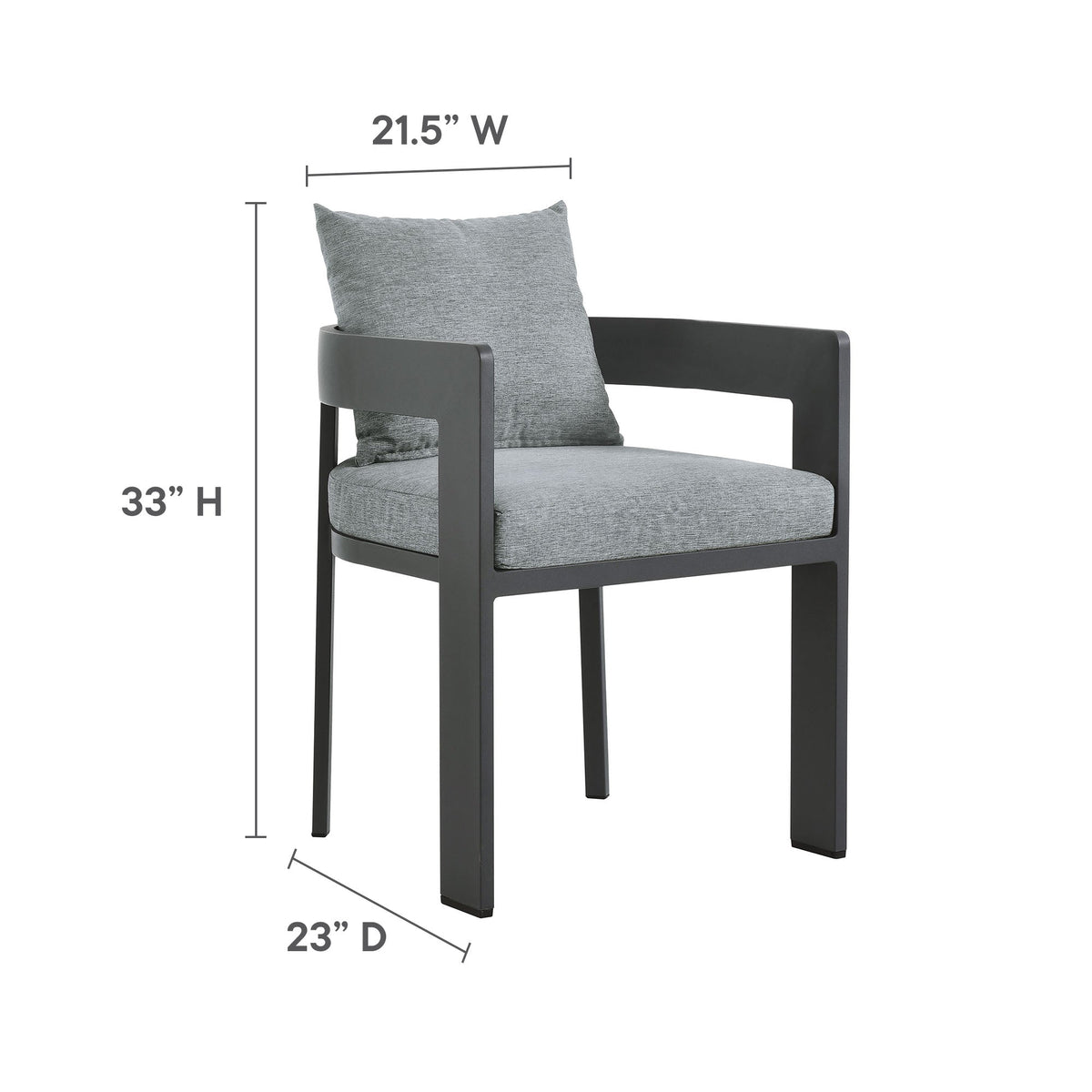 Modway Tahoe 5-Piece Outdoor Aluminum Dining Set – 59" Round Table