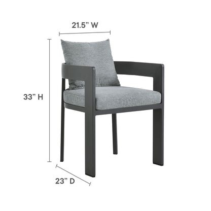 Modway Tahoe 5-Piece Outdoor Aluminum Dining Set – 59" Round Table