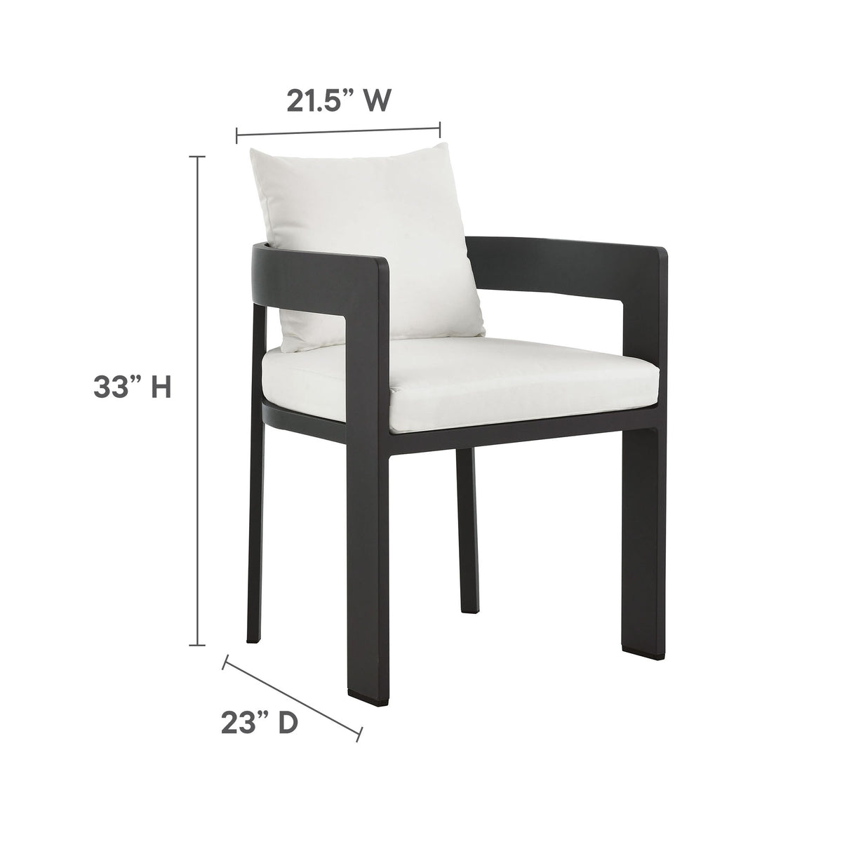 Modway Tahoe 5-Piece Outdoor Aluminum Dining Set – 59" Round Table