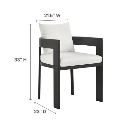 Modway Tahoe 5-Piece Outdoor Aluminum Dining Set – 59" Round Table