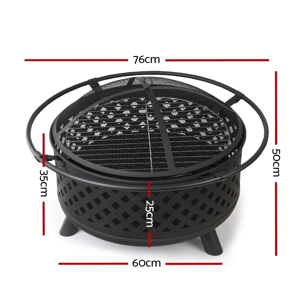 Grillz 2-in-1 30" Fire Pit & BBQ Grill