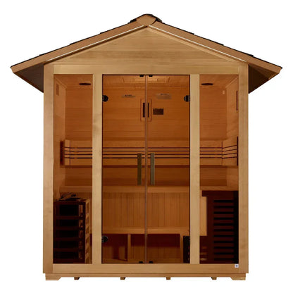 Golden Designs Vorarlberg 5-Person Traditional Outdoor Sauna – Canadian Hemlock | GDI-8105-01