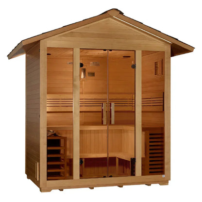 Golden Designs Vorarlberg 5-Person Traditional Outdoor Sauna – Canadian Hemlock | GDI-8105-01