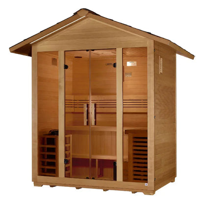 Golden Designs Vorarlberg 5-Person Traditional Outdoor Sauna – Canadian Hemlock | GDI-8105-01