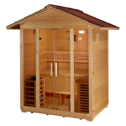 Golden Designs Vorarlberg 5-Person Traditional Outdoor Sauna – Canadian Hemlock | GDI-8105-01