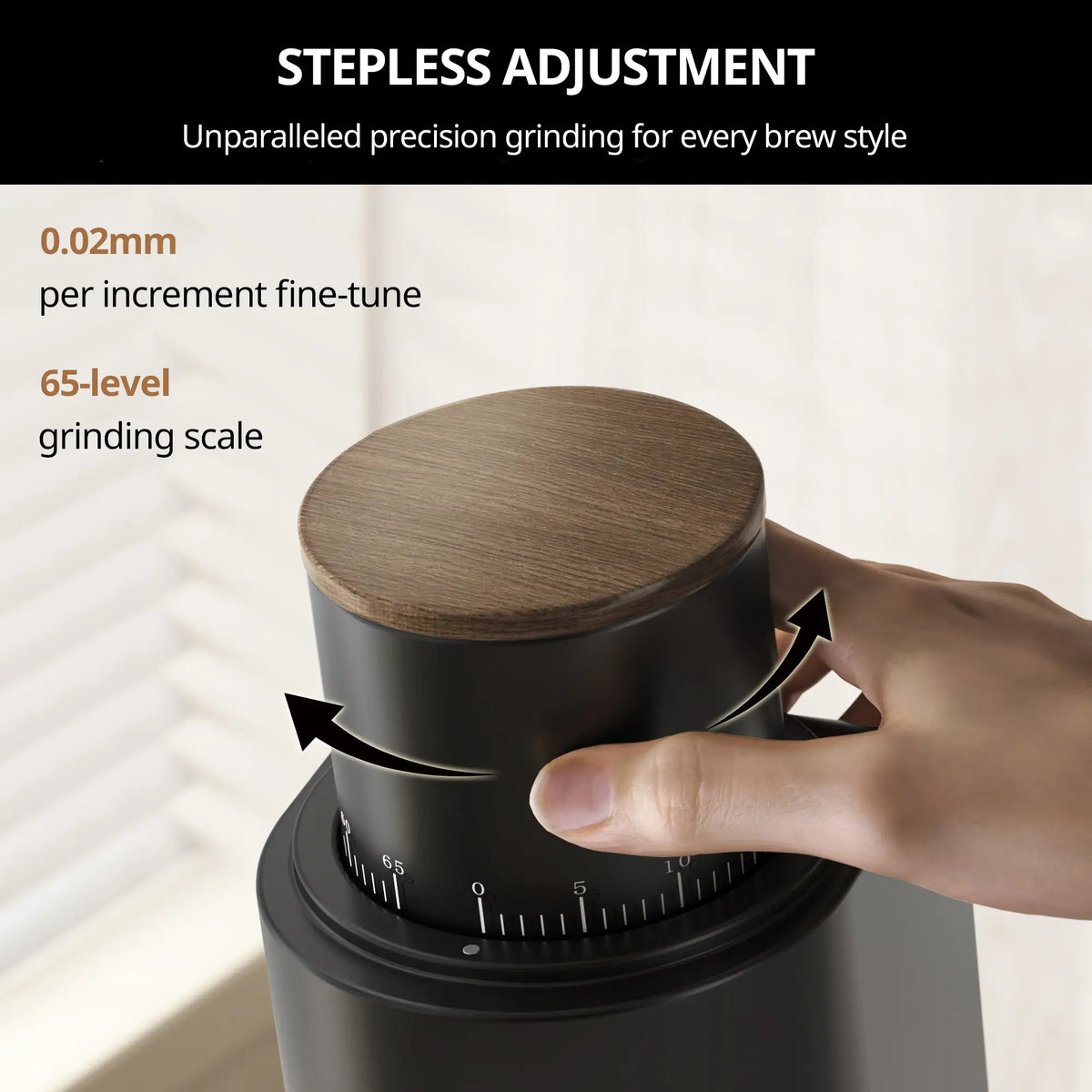 Ultra-Slim Single-Dose Coffee Grinder – 38mm Conical Burr