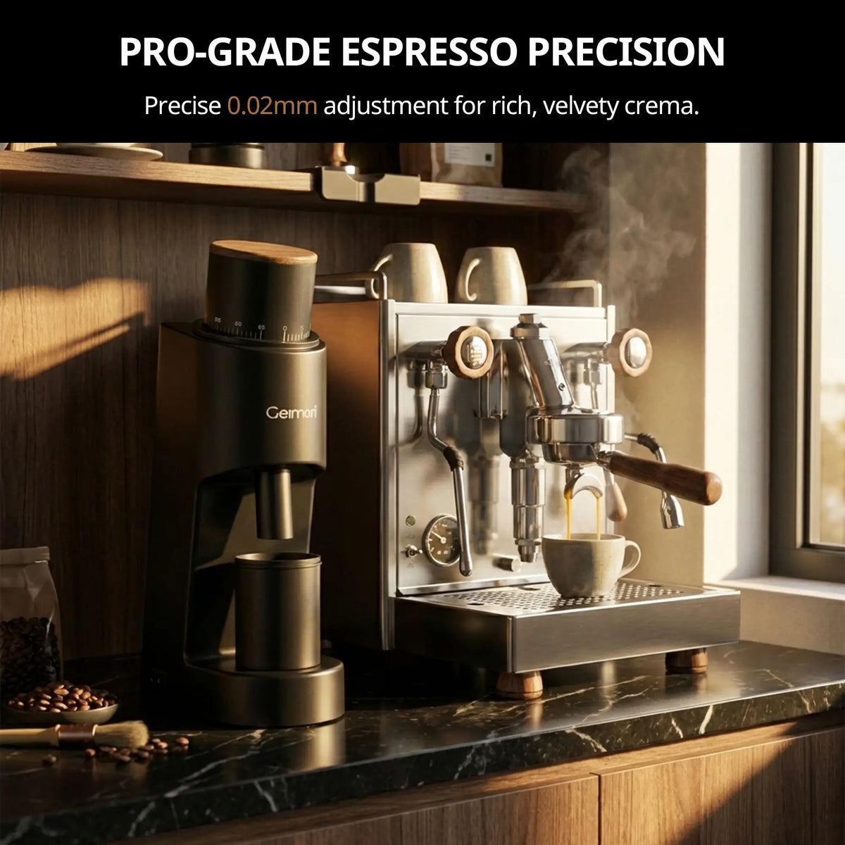 Ultra-Slim Single-Dose Coffee Grinder – 38mm Conical Burr