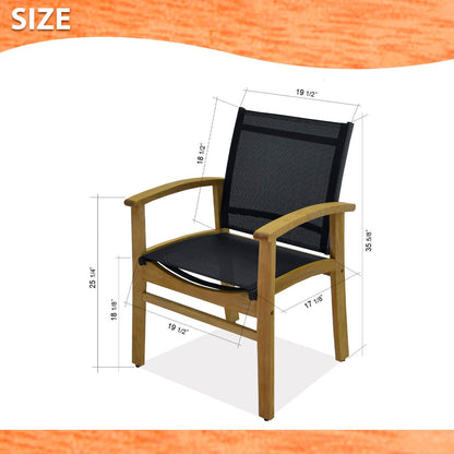 Amazonia Rinjani Teak Outdoor Dining Table with Fortuna Weather-net® Armchairs