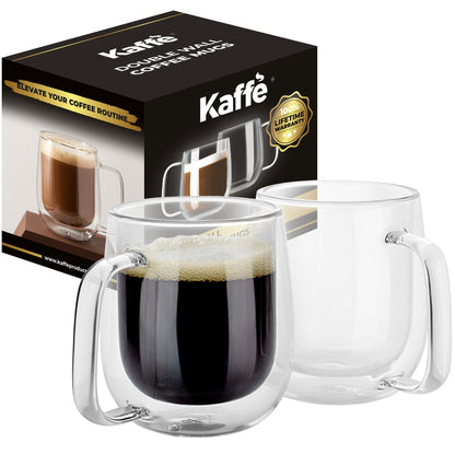10 oz Double-Wall Borosilicate Glass Mugs – Set of 2