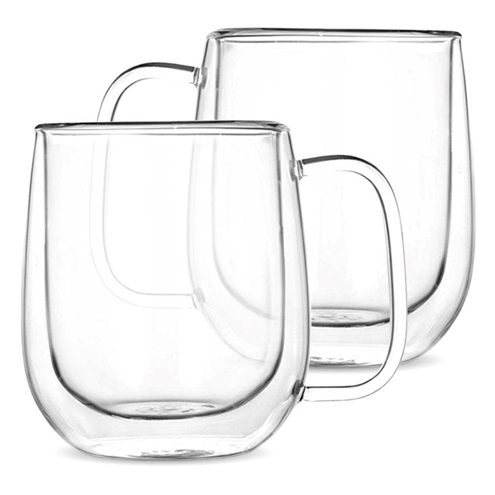 10 oz Double-Wall Borosilicate Glass Mugs – Set of 2
