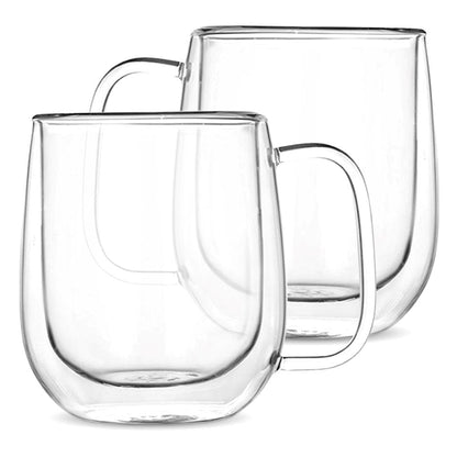 10 oz Double-Wall Borosilicate Glass Mugs – Set of 2