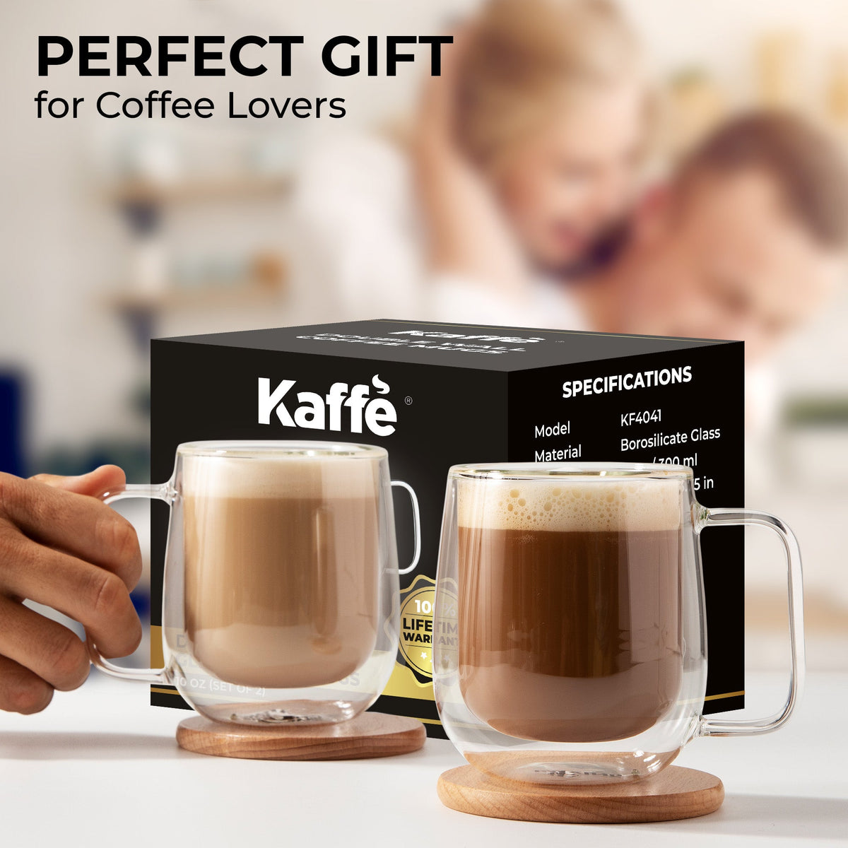 10 oz Double-Wall Borosilicate Glass Mugs – Set of 2