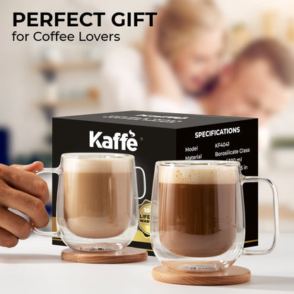 10 oz Double-Wall Borosilicate Glass Mugs – Set of 2