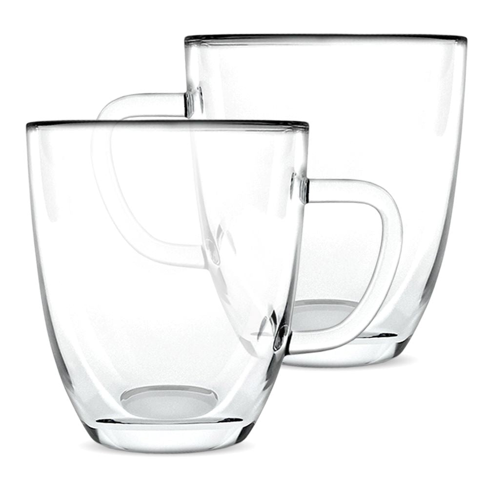 16 oz Double-Wall Borosilicate Glass Mugs – Set of 2