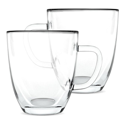 16 oz Double-Wall Borosilicate Glass Mugs – Set of 2